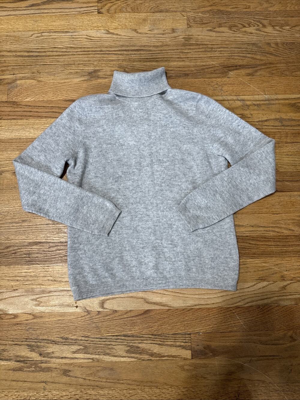 Lauren Ralph Lauren 100% Cashmere Turtleneck Sweater Size PS Gray Minimalist